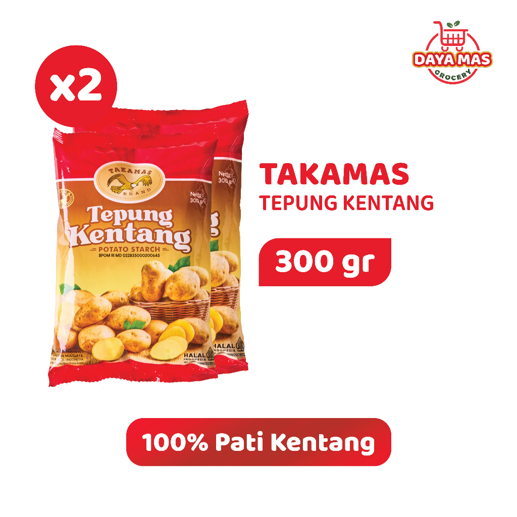 

Paket Bundling Tepung Kentang Takamas ukuran 300 gr 2 pcs | Potato Starch takamas