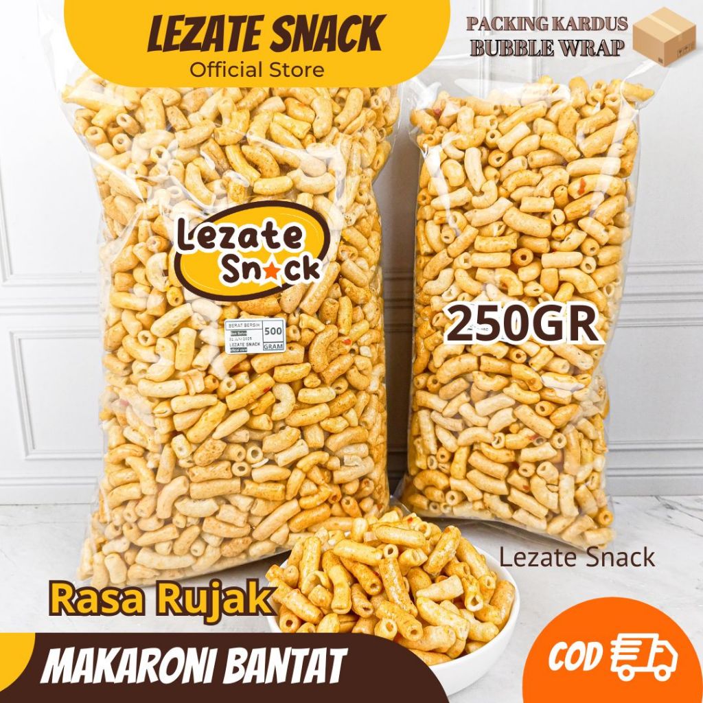 

Makaroni Bantet Rujak 500GR Pedas Manis Murah Enak Renyah / Makroni Bantat Rujak Pedas Manis Daun Jeruk Macaroni Bantet Bentuk Pipa Lezate Snack