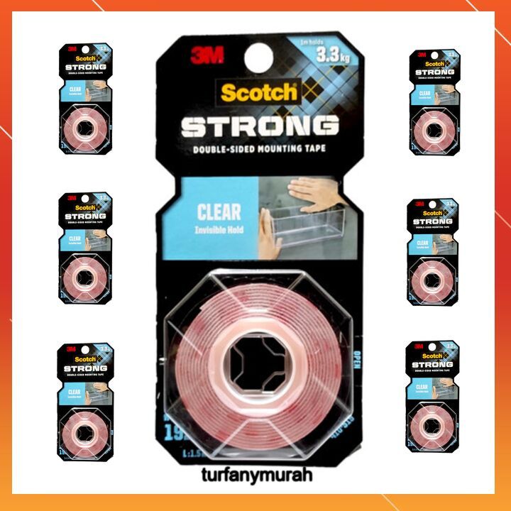 Double Tape 3M Scotch Clear Double Tape Bening 3M Super Kuat Transparan