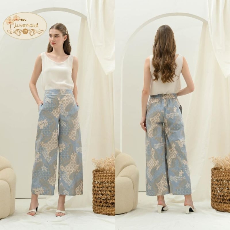 Celana Kulot Batik 164 ICE BLUE / Batik Modern/ Celana Batik/ Batik Wanita
