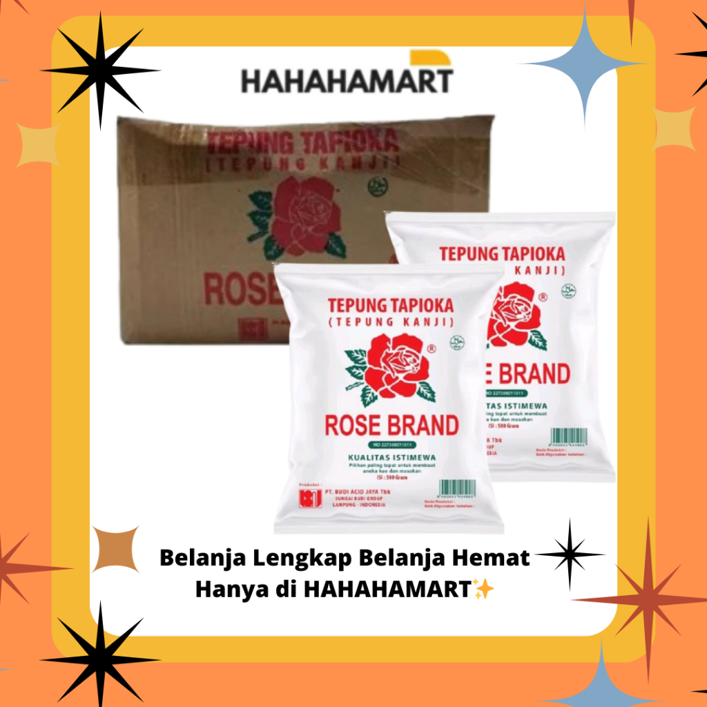 

Tepung Tapioka Rosebrand Ukuran 500gr Harga 1 Karton Isi 20pcs