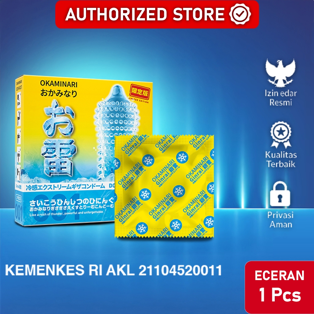Kondom Okaminari Ginrai Gerigi Xtreme Ice - Eceran 1 Pcs