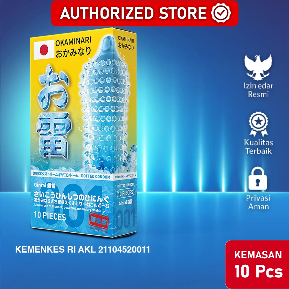 Kondom Okaminari Ginrai Gerigi Xtreme Ice - Perbox isi 10 Pcs