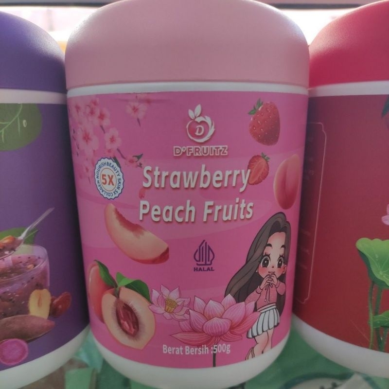 

oufen/serbuk akar teratai peach strawberry colagen