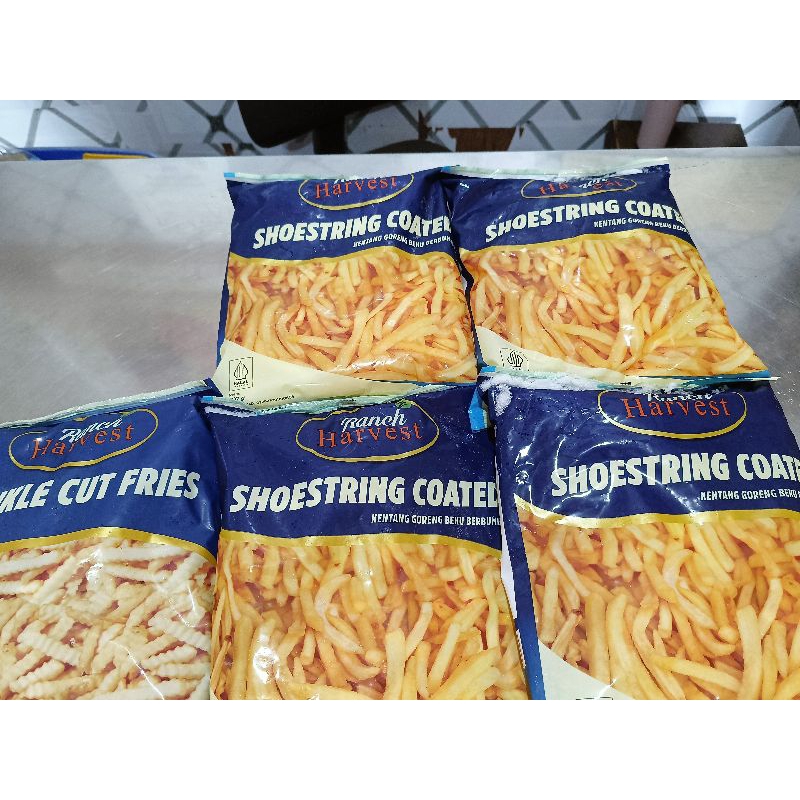 

RACH HARVEST Kentang Goreng French Fries Shoestring /Coated (berbumbu) dan Crinkle Cut Fries 1 Kg