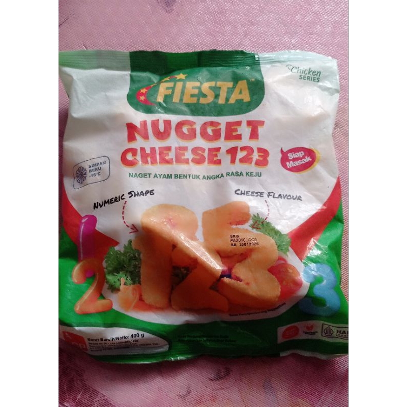 

FIESTA NUGGET CHEESE 123 400GR NAGET AYAM RASA KEJU BENTUK ANGKA
