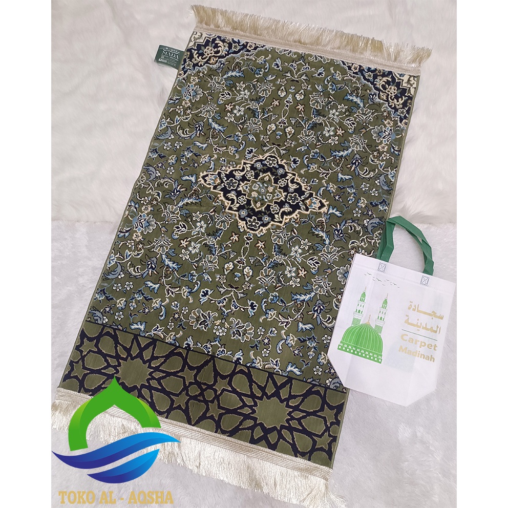 Sajadah Rawdah Polos hijau-Rawdah rug original madinah