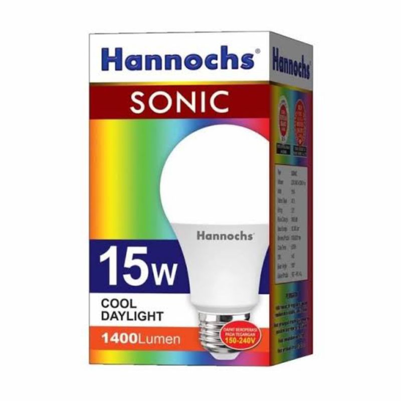 Lampu LED Hannochs Sonic 15 Watt (Cahaya Putih / Cahaya Kuning)