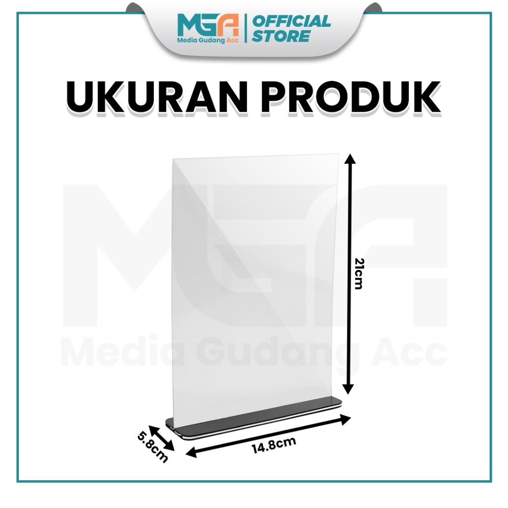 

Tempat Brosur A5 Potrait 2 Sisi Akrilik 1.5mm List Alas Kaki Hitam - Tent Holder / Tent Card Stand