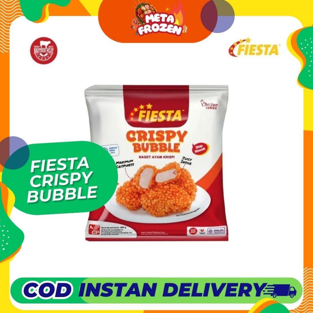 

Fiesta Crispy Bubble 400gr – Nugget Ayam Super Crispy, Gurih & Nagih!
