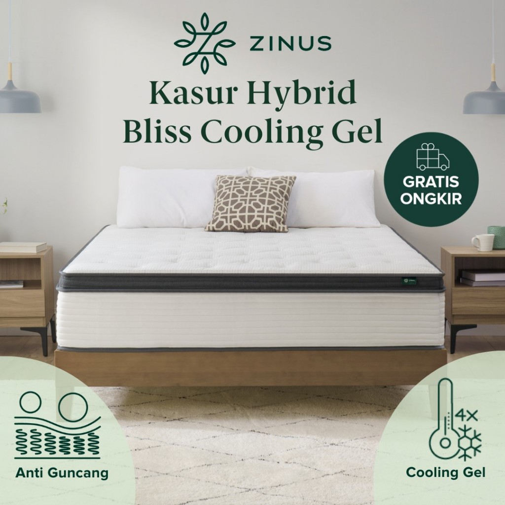[Gratis Ongkir] Spring Bed Hybrid Bliss Cooling Gel Mattress in a Box