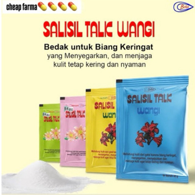 ORIGINAL Bedak Salicyl Talk Persachet warna mix