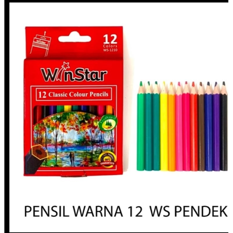 

Pensil Warna pendek 1 set 12 warna Winstar