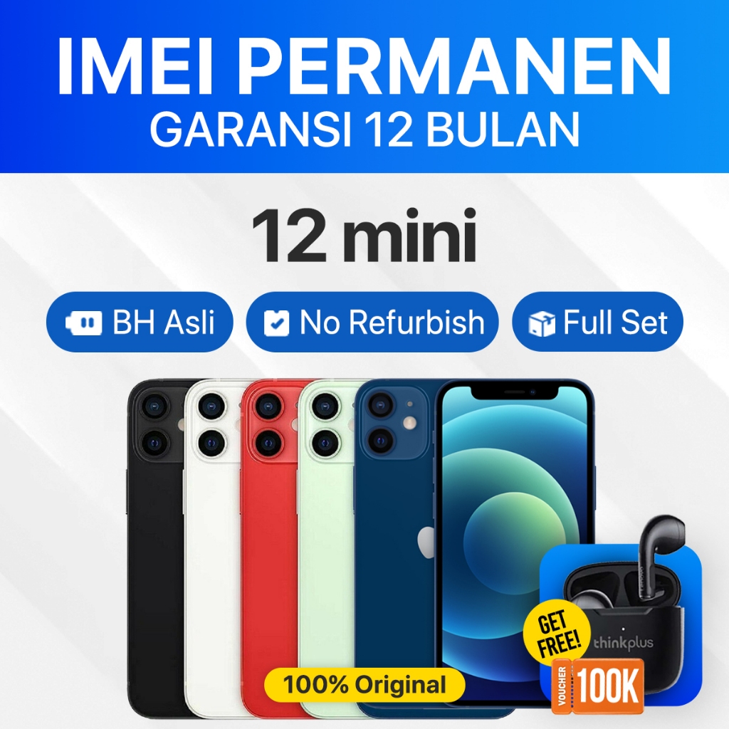 iPhone 12 Mini ex iBox IMEI Permanen Garansi 12 Bln 100% Original Second iPhone FULLSET 64GB 128GB 2