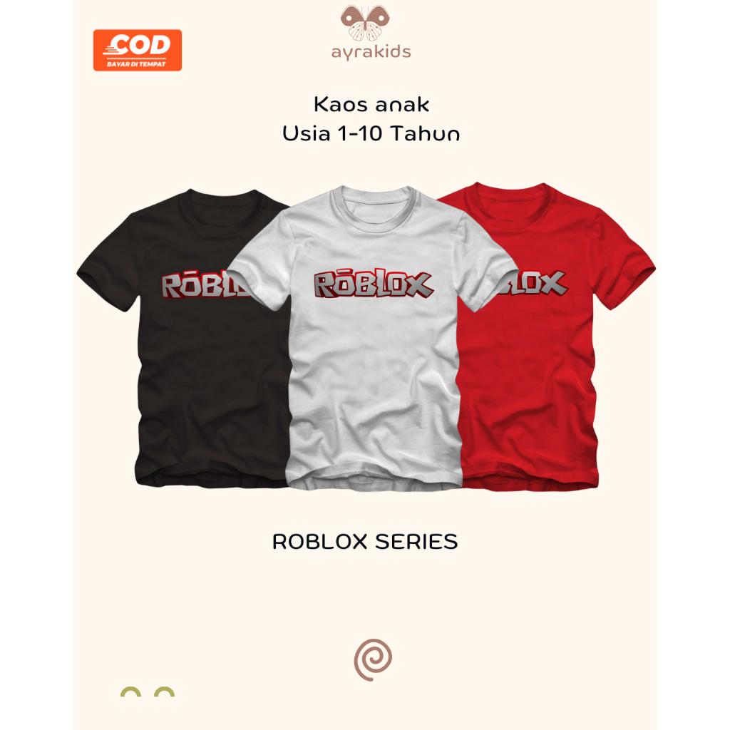 Kaos anak distro Roblox series 1-10 tahun cotton combed 30's AyraKids