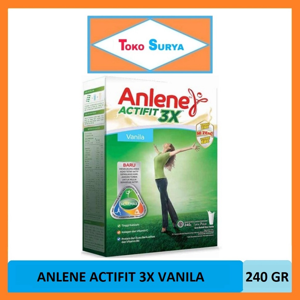 

Anlene Actifit 3X Susu Bubuk Vanila Kalsium Tinggi 240 Gr