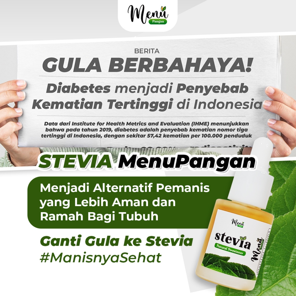 

STEVIA TETES Original Gula Diabetes Cair Pemanis Alami Stevia by MenuPangan