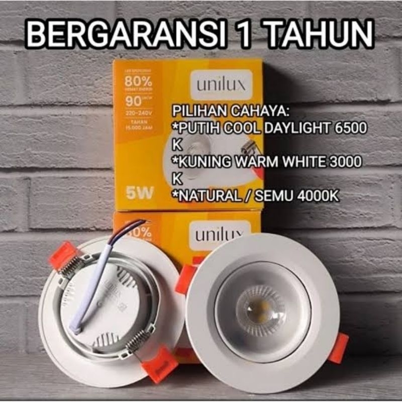 UNILUX DOWNLIGHT LED SPOTLIGHT 5 WATT - GARANSI RESMI