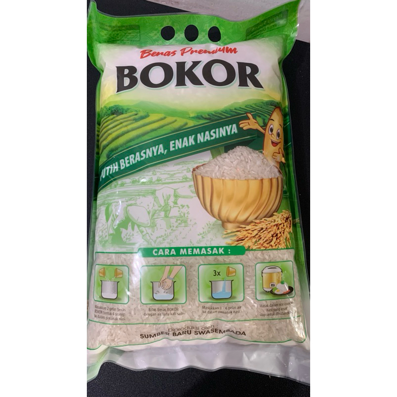 

Beras Premium Bokor Hijau 3 kg 3kg Pulen Punel Putih Harum