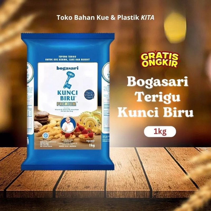 

tepung terigu kunci biru bogasari 1kg promo murah