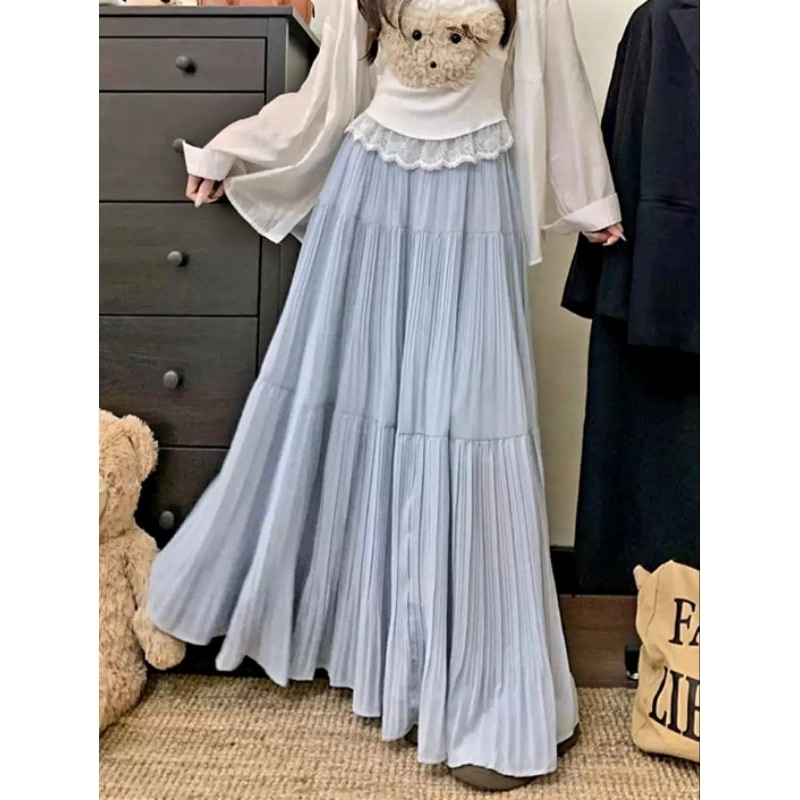 diskon rok import susun panjang wanita rok prisket