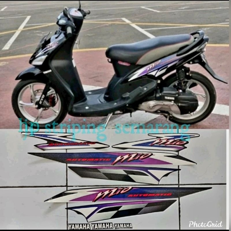 Striping Yamaha Mio Sporty th 2004 Hitam Printing