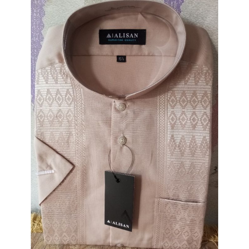 koko Alisan lengan pendek, kemeja Koko kerah Shanghai lengan pendek