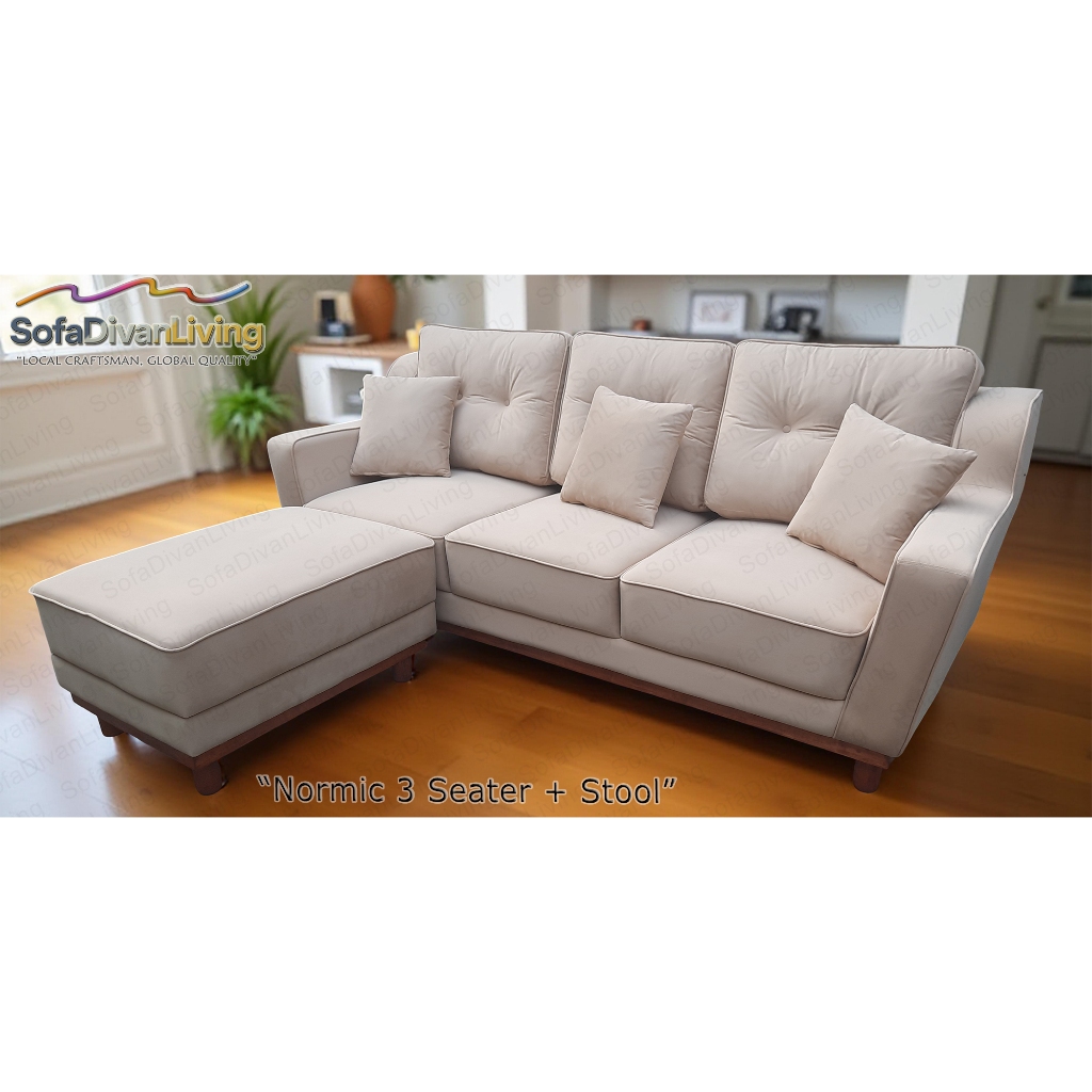 Sofa Minimalis Normic 3 Seater 2 Seater + Stool Storage | Sofa Ruang Tamu Modern Nyaman & Elegan