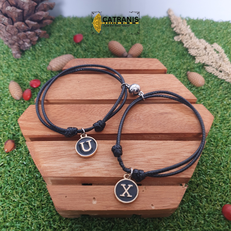 (PILIH HURUF) GELANG COUPLE MAGNET HURUF / GELANG VIRAL EPOXY / GELANG TALI COUPLE MAGNETIK