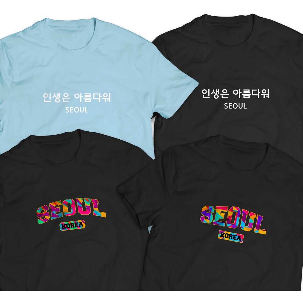 Kaos SEOUL | Tshirt Distro Kata Kata Tulisan Gambar Seoul Korea Korean Style Murah Keren Pria Wanita