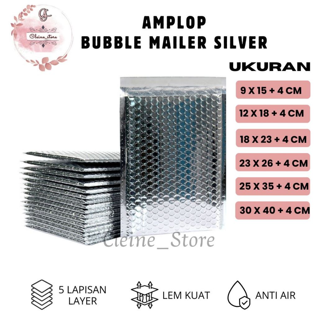 

Bubble Mailer Bag Silver