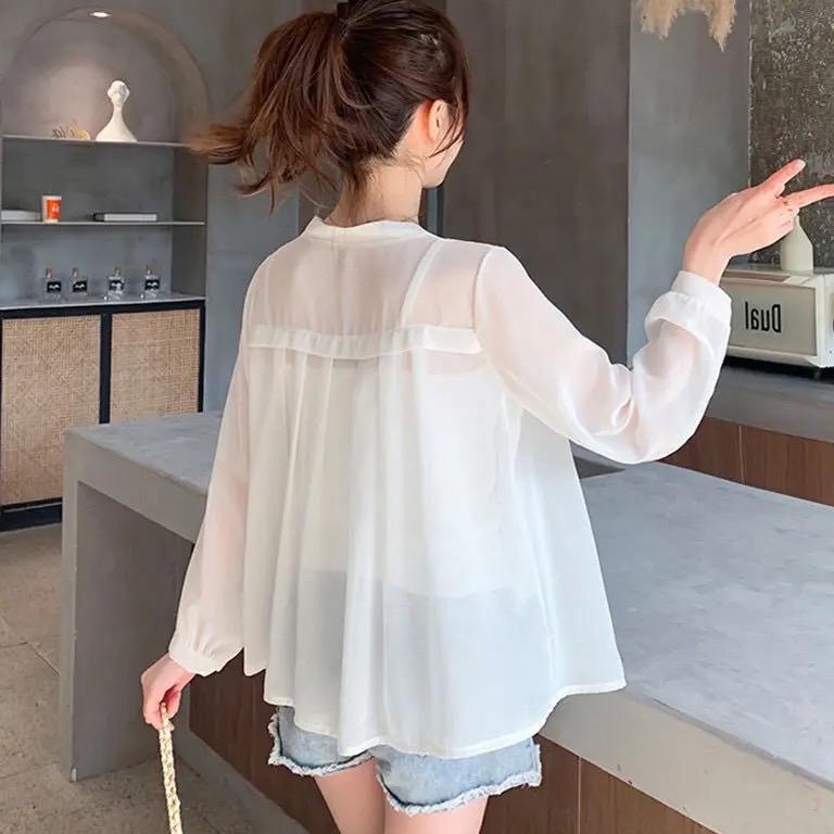 55HARGA BERSAHABAT Outer transparan korea style  cardigan kasual wanita outer ceruti lengan panjang