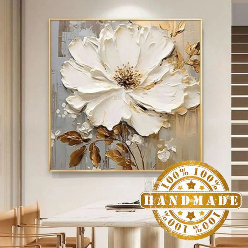 HIASAN DINDING AESTHETIC LUKISAN BUNGA MINIMALIS ABSTRAK / Lukisan Bunga Timbul