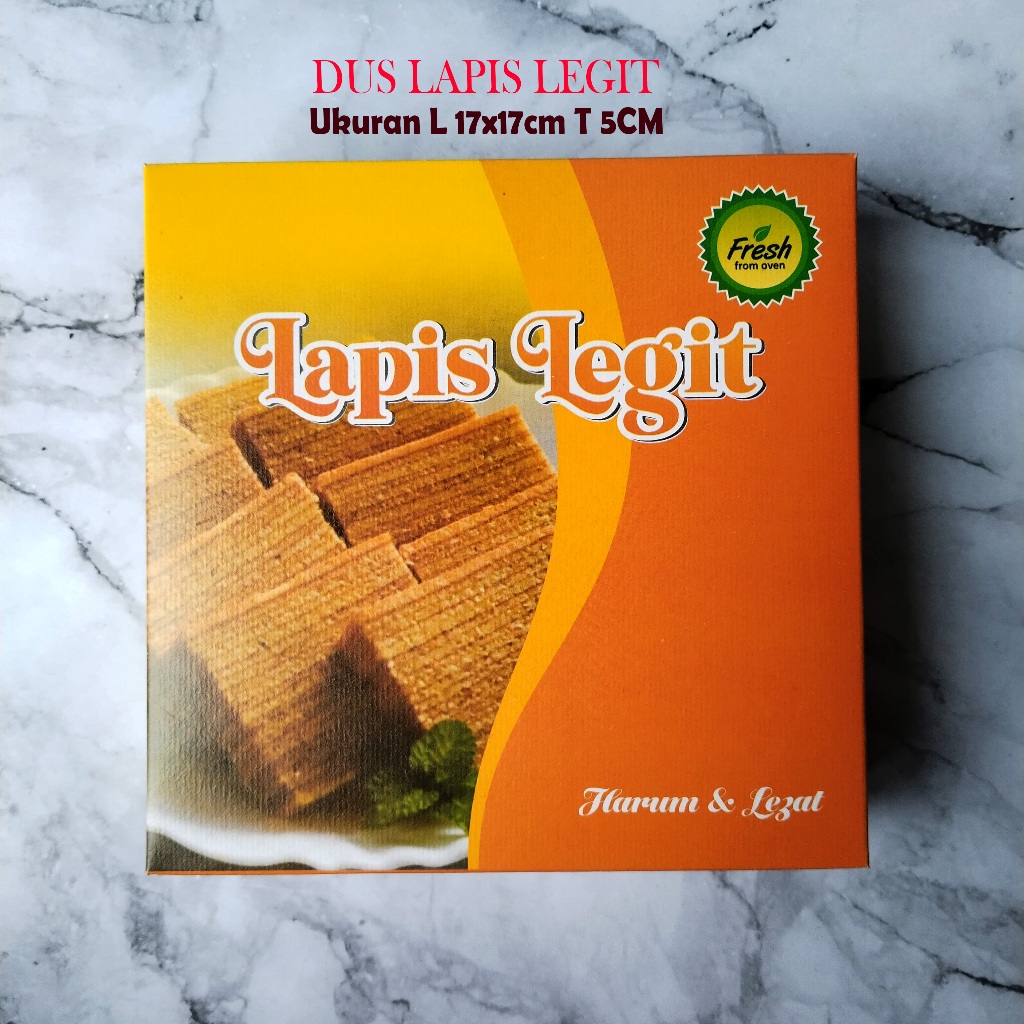 

Dus Lapis Legit Ukuran L 17x17 T 5CM 100Pcs Laminasi Bawah Bahan Kertas Duplex