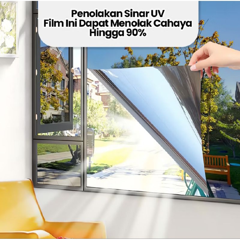 Stiker Kaca Jendela Rumah Kaca Film Silver - Silver Tolak Panas Kaca Film Satu Arah