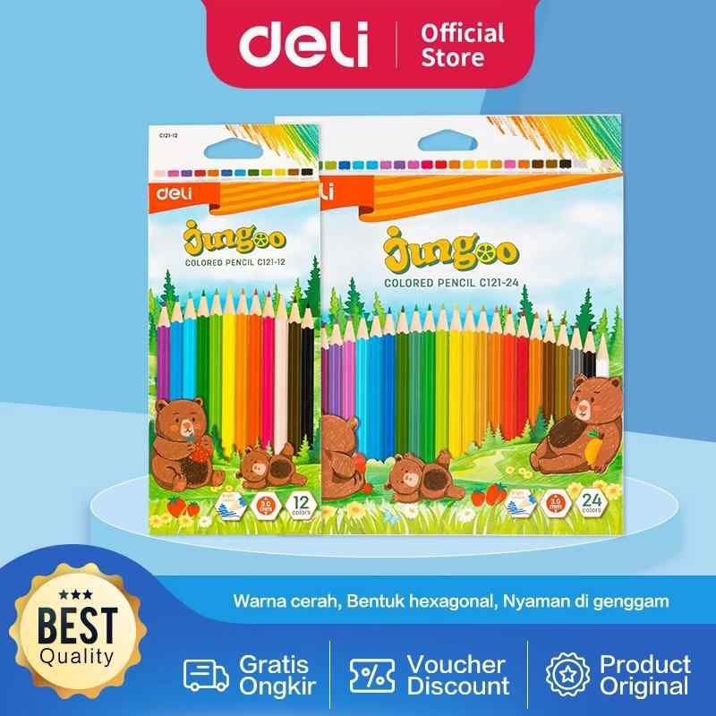 

Deli Colored Pencil / Pensil Warna Lucu Jingoo 12 24 Warna Pewarnaan Cerah EC121-XX