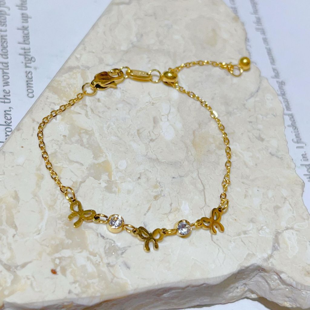 Gelang Serut Kait Pita Titanium / Gelang Wanita Anti Karat / Gelang Titanium Wanita