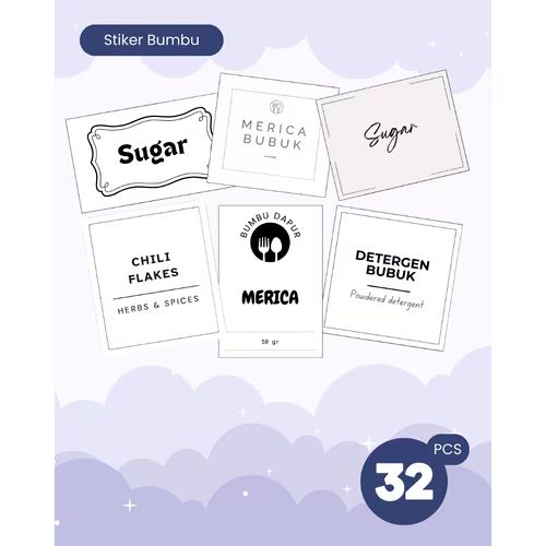 Stiker Label Bumbu Dapur Sticker label bumbu dapur custom - Kode SB