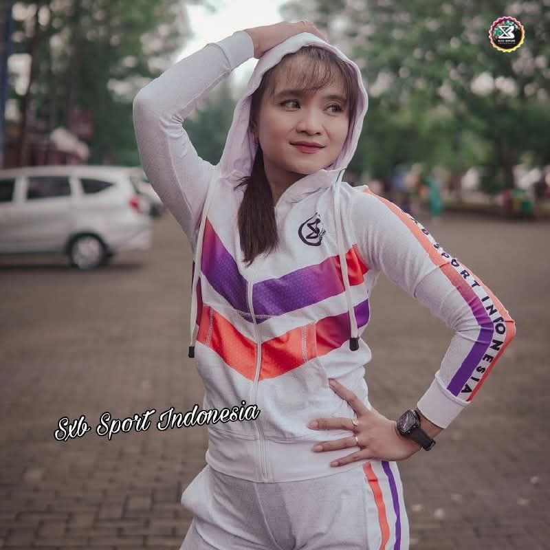 sxb sport white lines orange jaket hoodie and jogger