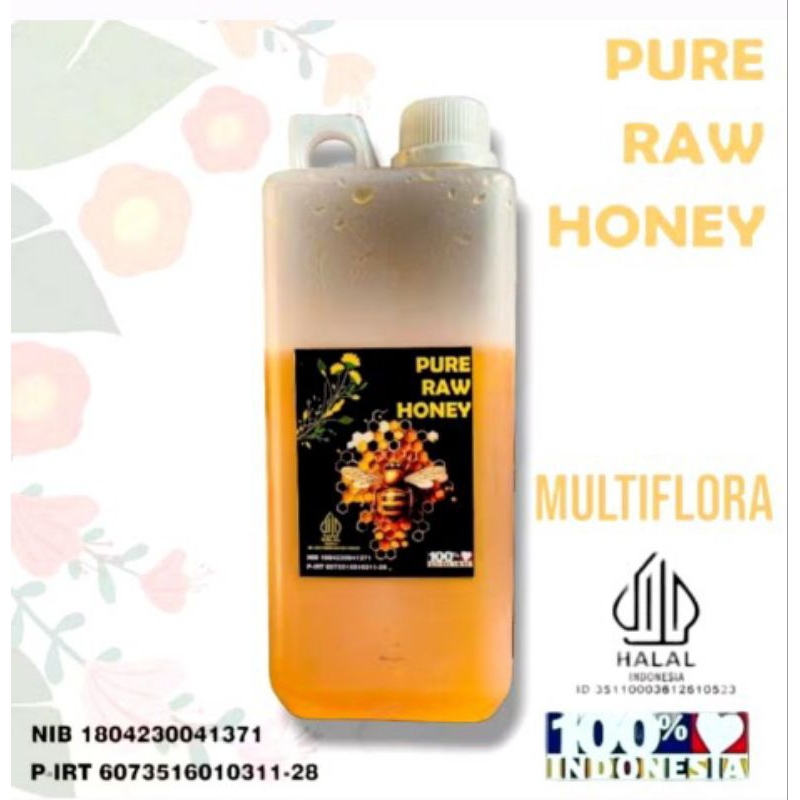 

madu murni asli Multiflora 1KG Raw honey