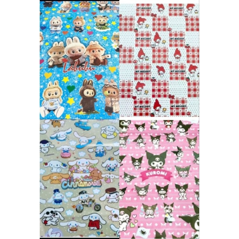 

KERTAS KADO GLOSSY ISI 1 LEMBAR KUROMI CINNAMOROLL LABUBU MELODY GLOSSY