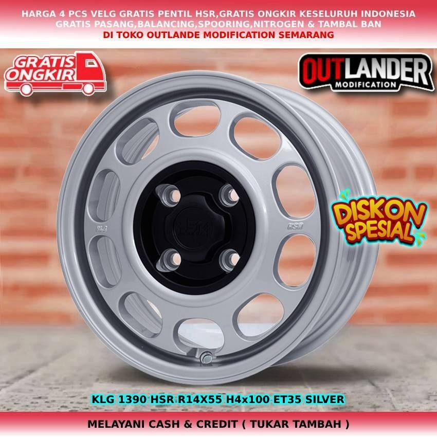 velg racing r14, velg mobil calya agya karimun swift sigra baleno ignis city soluna velg hsr klg r14