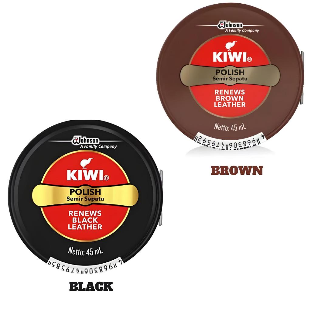 KIWI Semir Sepatu Ukuran 17,5 ml & 45 ml Warna Hitam Dan Coklat