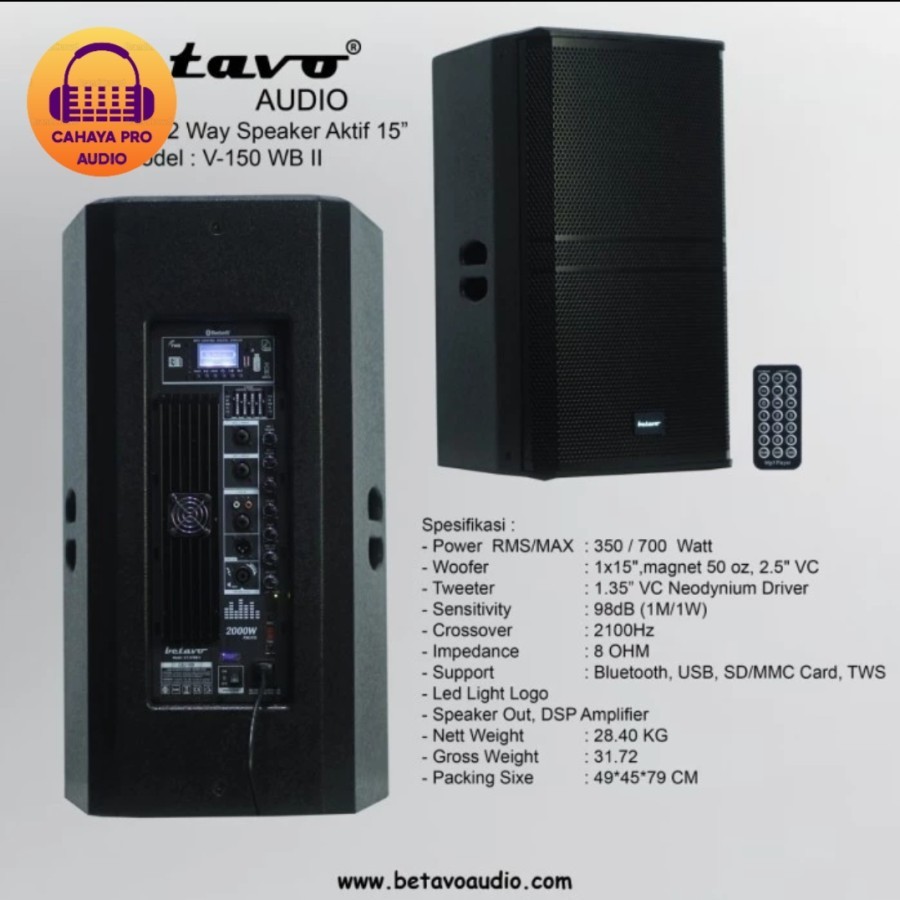 Speaker Aktif Active Betavo V150 WB II V150WB II Speaker Aktif 15 Inch Betavo Per Pcs Bijian