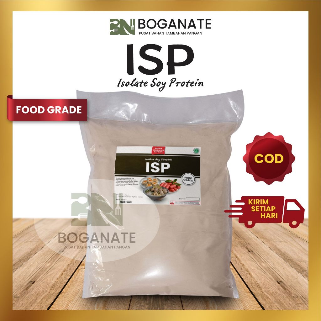

ISP Food Grade 500gr - Isolated Soy Protein / Pengenyal, Penstabil & Pengikat lemak bakso, sosis, dimsum dll