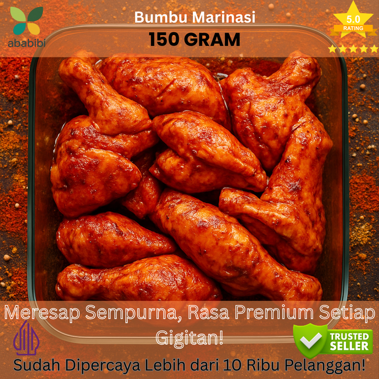 

Ababibi Marinate Bumbu Fried Chicken – Marinasi Ayam Kaya Rempah Dan Praktis 150 Gram