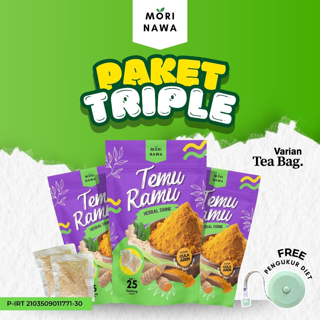 

Paket Triple Temu Ramu Tea Bag | Jamu Detox - Melancarkan Menstruasi - Promil - Dll