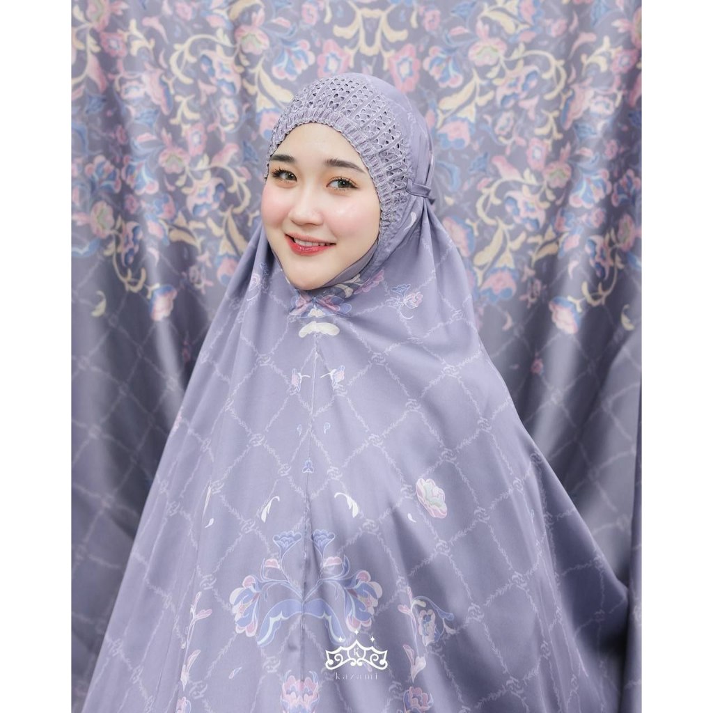 Telekung Ainun Printing Motif-Mukena Dewasa Armany Silk | Free Pouch & Sejadah