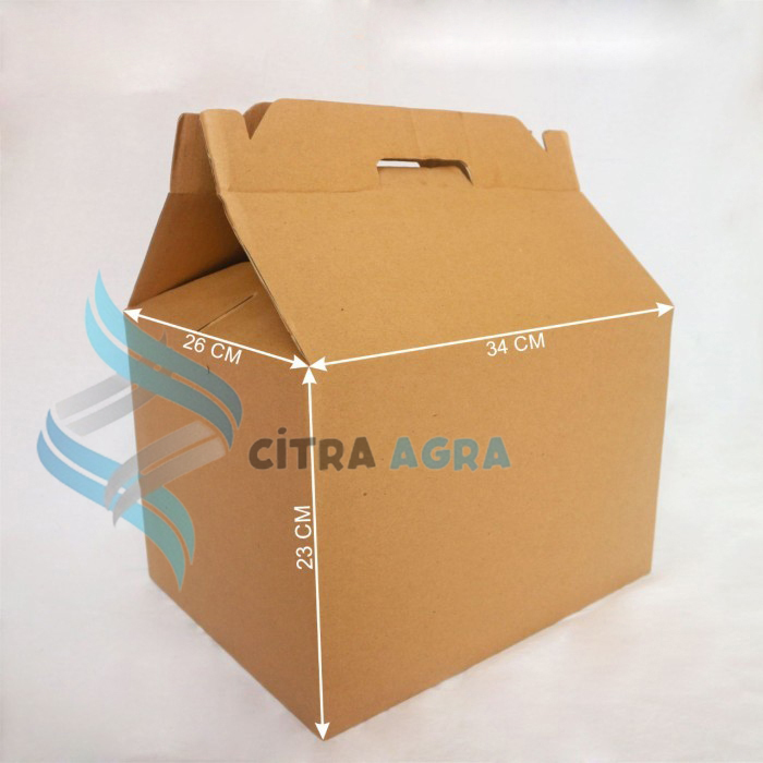 

Box Jinjing 34x26x23cm Dus Tenteng Parcel Packaging Hampers Kardus Kemasan ( 1 Pack isi 10pcs )