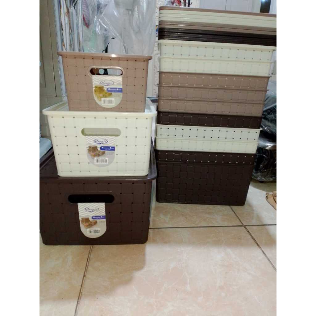 KERANJANG LUGANO HAWAII / KERANJANG PLASTIK / KOTAK PENYIMPANAN /KERANJANG SERBAGUNA